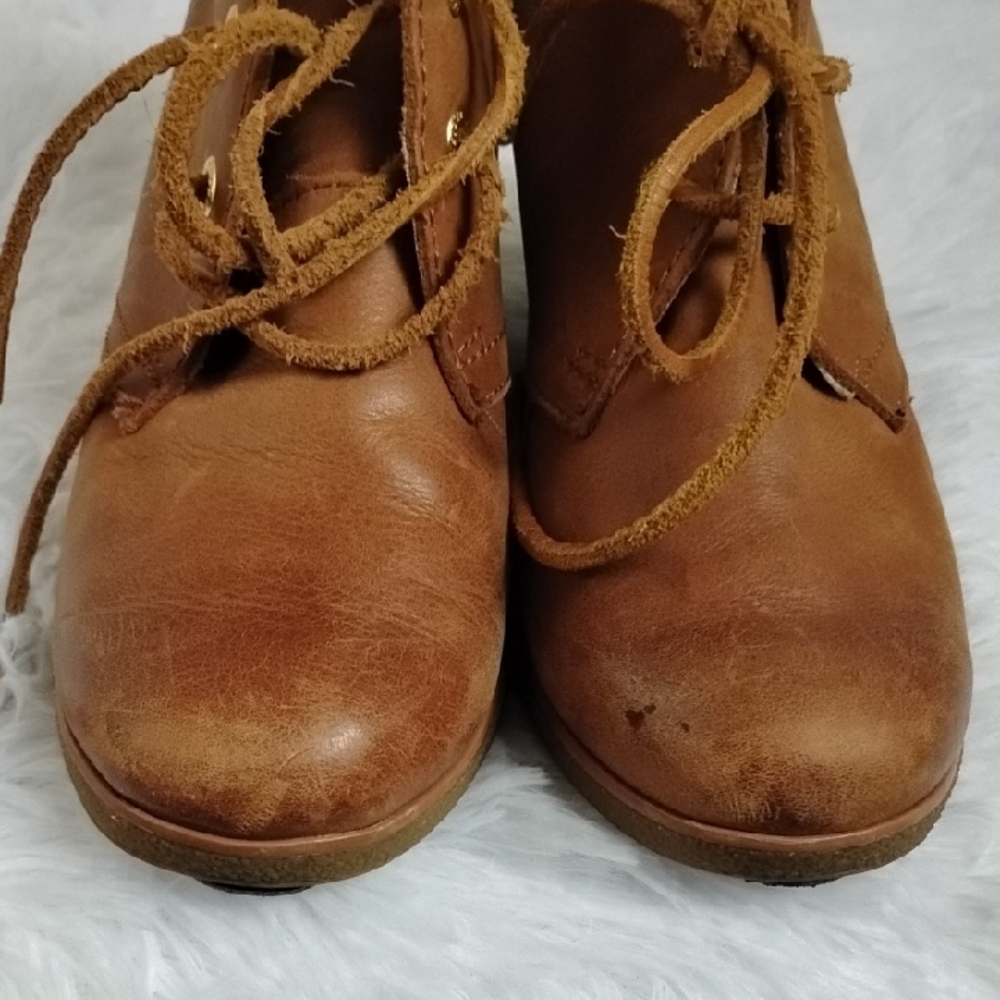 Sperry Top-Sider Comfy Neutral Normcore Preppy Everyday Wedge Lace Up Booties - Picture 11 of 16